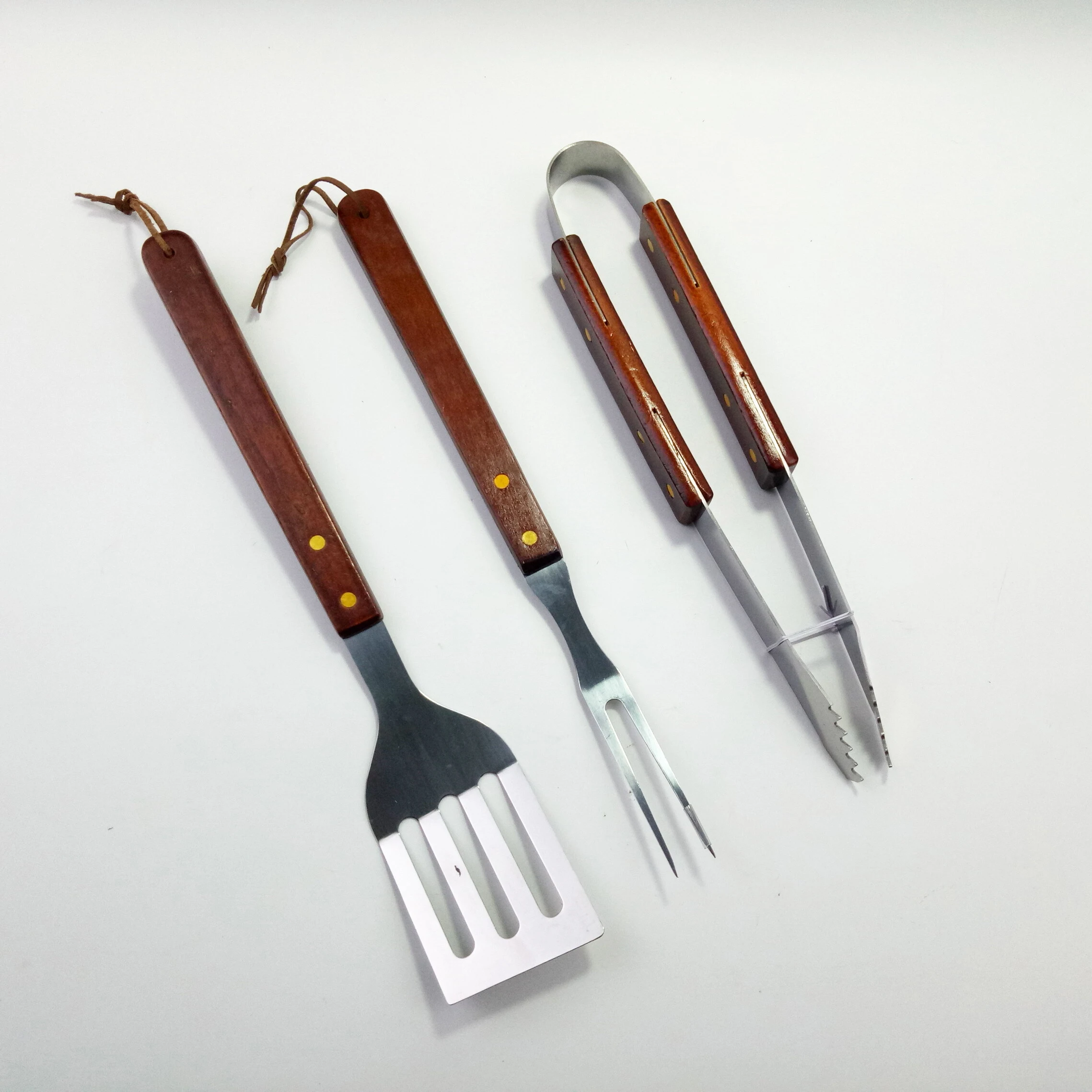 Thickness 1.5mm Stainless Steel BBQ Tools Spatula Fork Tong Set 1