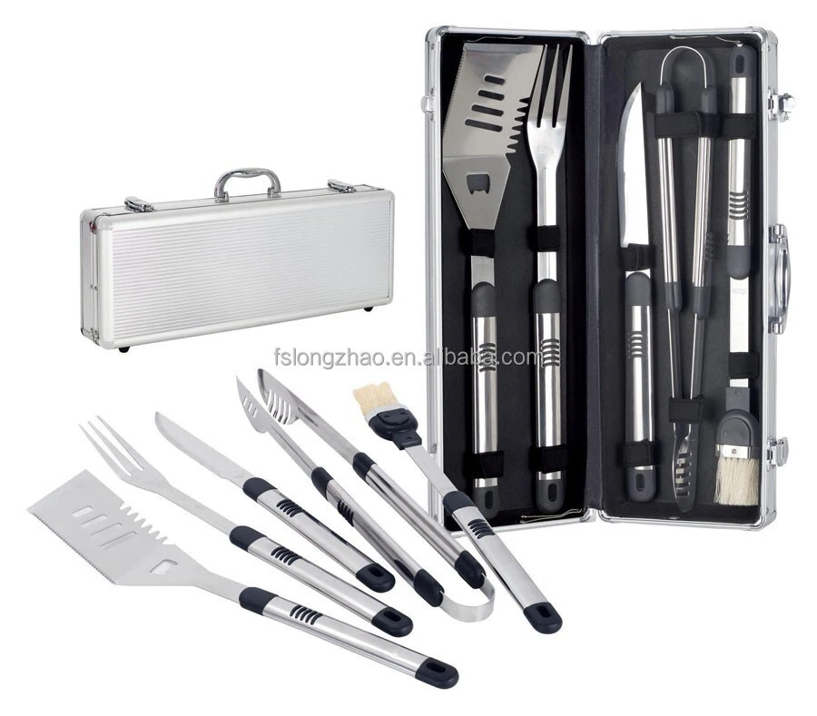 Exquisite aluminum box 5pcs BBQ tool set Barbecue Accessories 1