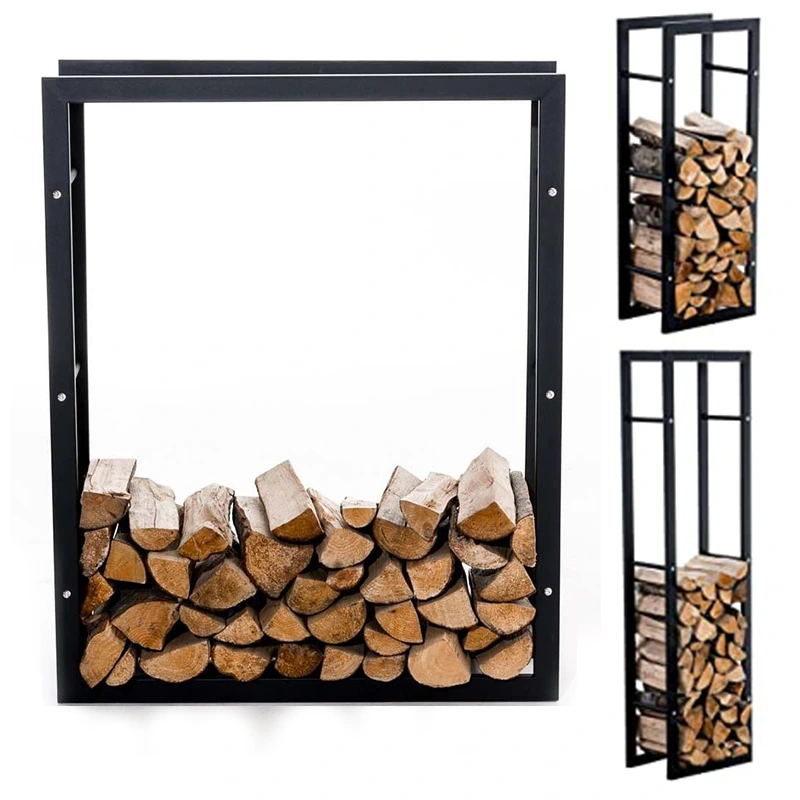 Indoor Outdoor Iron Metal Frame Fire Logs Fireplace Firewood Rack Log Holder For Fireplace 1