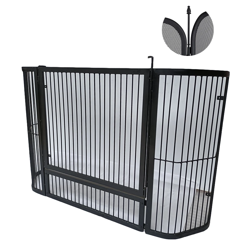 3 Panel Metal Fireplace Fireside Stand Screen Cover Guard Fireplace Screen For Flame Prevention1 1