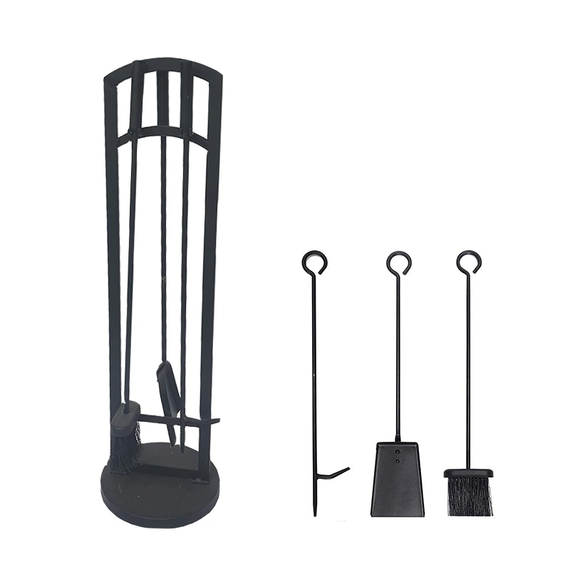 Cast Wrought Iron Fireplace Fireside Accessories Surround Fireplace Tool Set With Stand For Wholesales 1