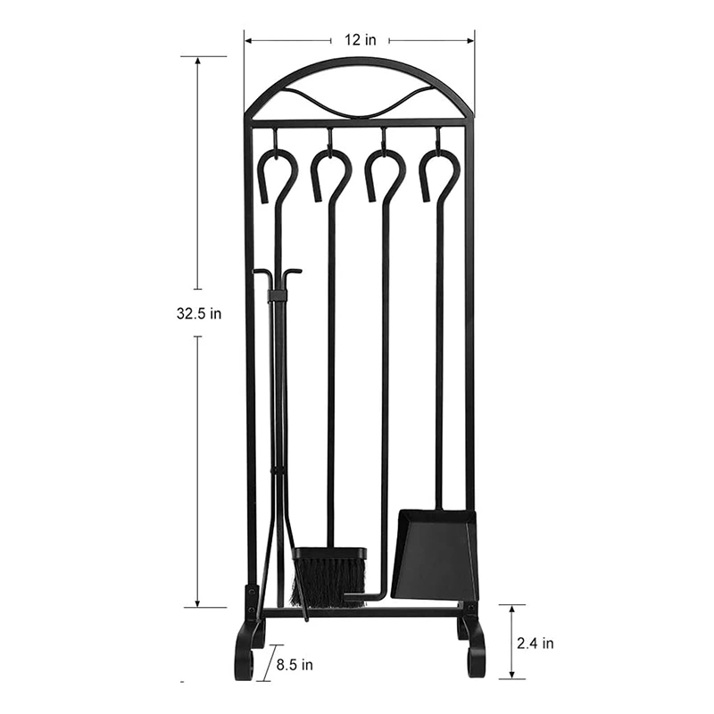Modern Arch Fireplace Fireside Accessories Companion Surround 5PCS Fireplace Tool Set1 1