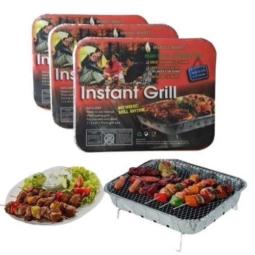 Supplier price one time use portable disposable instant grill 1000g charcoal 1