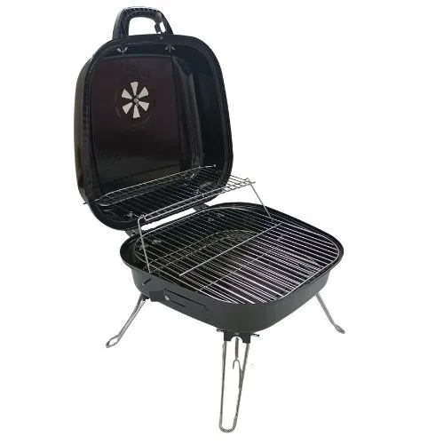 Wholesale price portable folding suitcase bbq charcoal grill easy assembly for outdoor 1