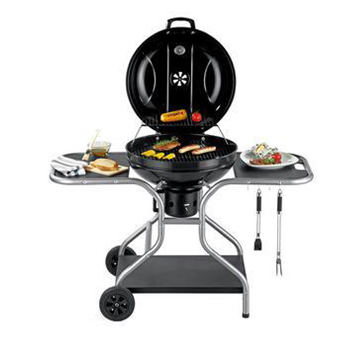 Factory Price 22 Inch Large Size BBQ Grill Outdoor Use Charcoal Grill with Trolly Side Table 1