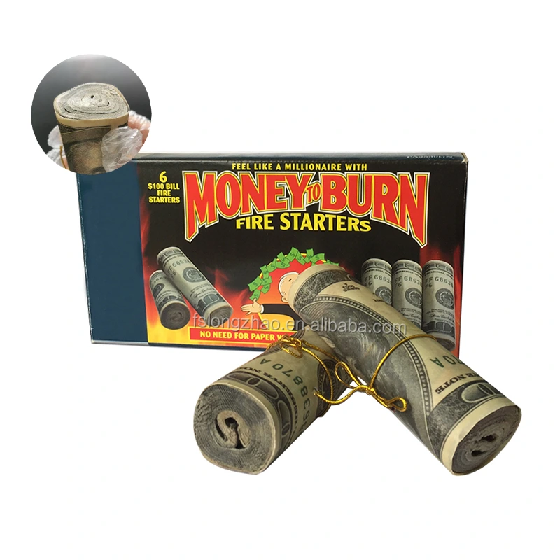 cash money bill paper waxed bbq firestarter firelighters 1