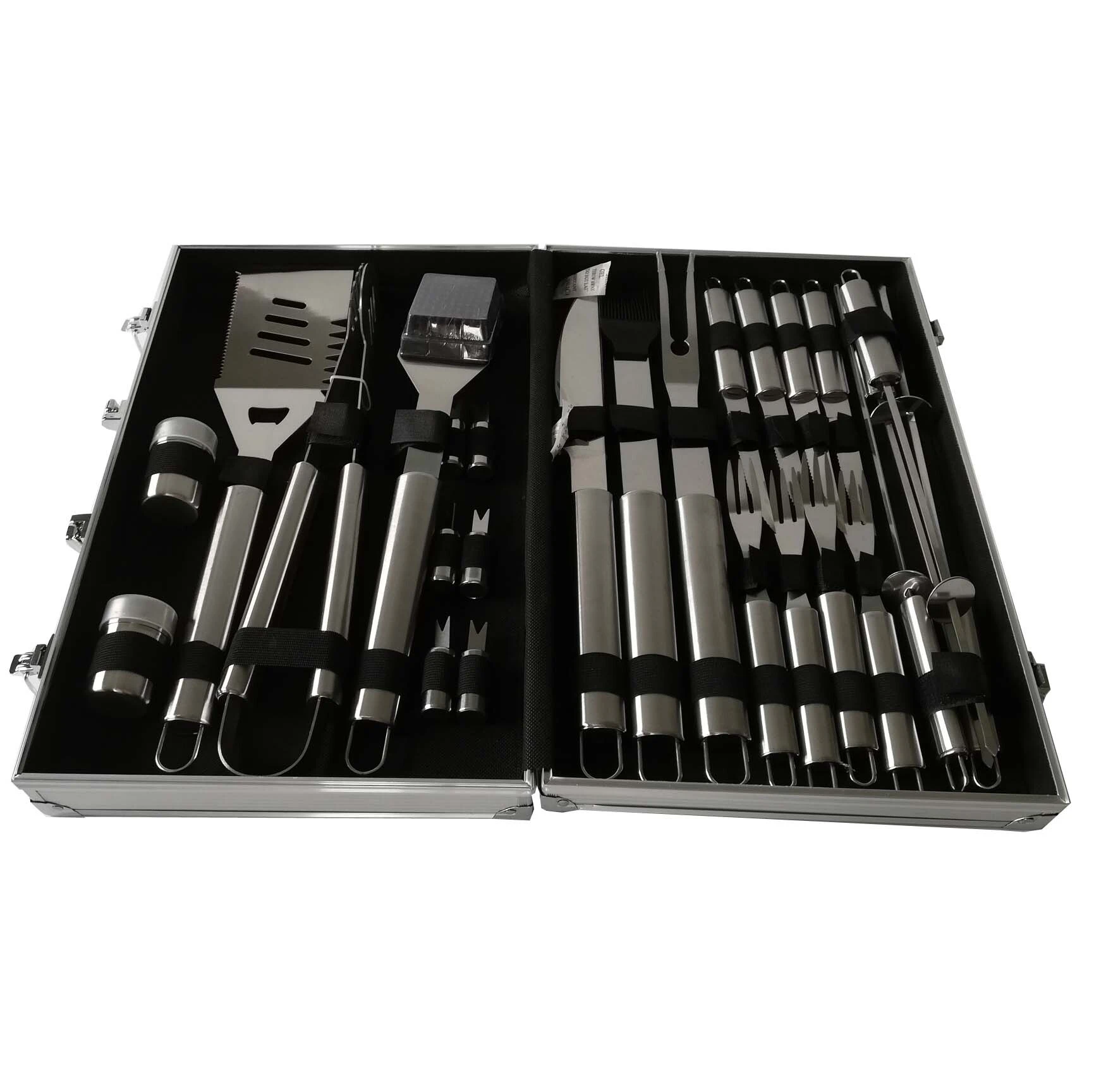 Best Factory Price 26 Pieces Stainless Steel Tool Sets Aluminium Box For Barbecue Grill Tools 1