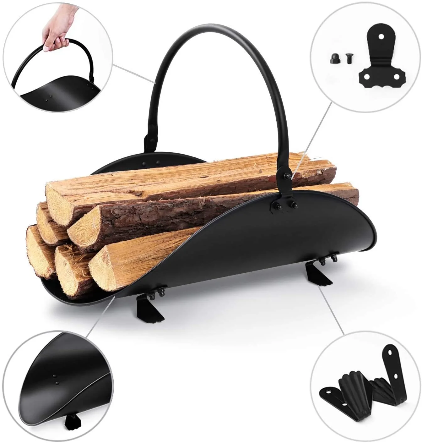 Factory price Indoor Outdoor Metal Fire Logs Fireplace Firewood Rack Log Holder For Fireplace 1