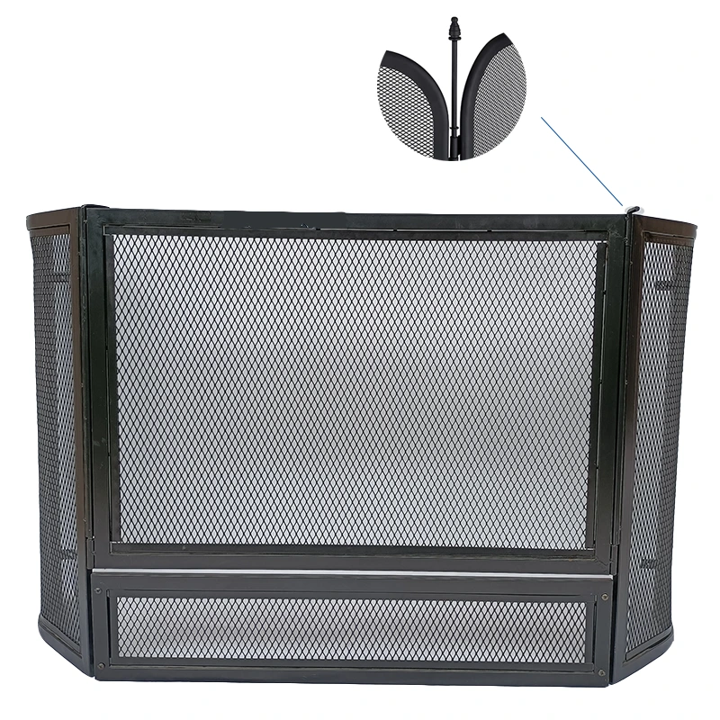 Accessible 3 Panel Metal Fireplace Fireside Stand Screen Cover Guard Fireplace Screen 1