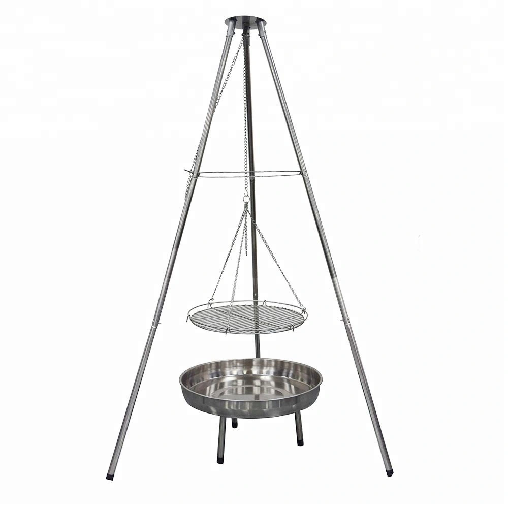 Factory price stainless steel adjustable height barbecue grill outdoor fire pit 1