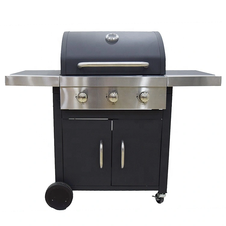 Powder Coated Metal Barbecue Oven Grill Trolley 3 Burners Stove BBQ Gas 1