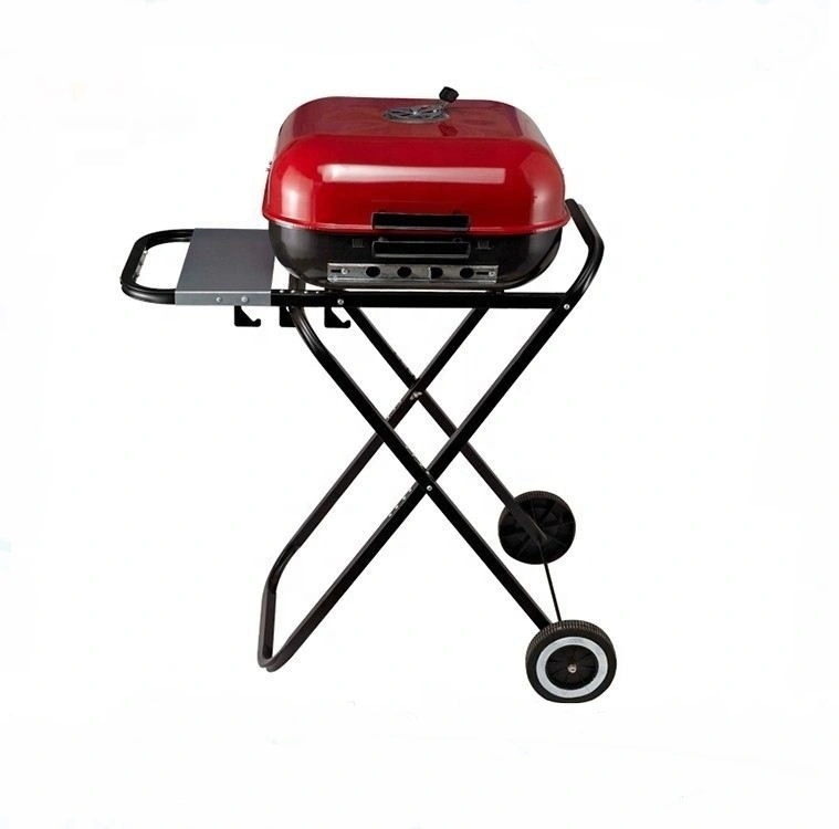 Wholesale Price Portable Folding Barbecue Grill BBQ Suitcase Barbecue with Side Table and Trolly 1