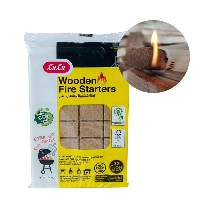 100pcs/Tube Barbecue BBQ Fire Lighter Cube Fire Starter For Camping