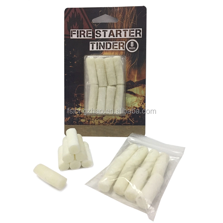 Easy lighting 8 pieces per card wax cotton tinder fire starter 1