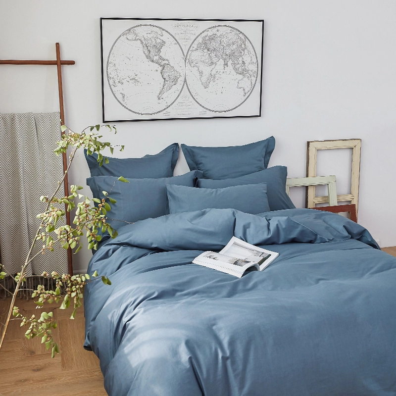 Parure de lit 4 pièces en sergé de pur coton super doux 1