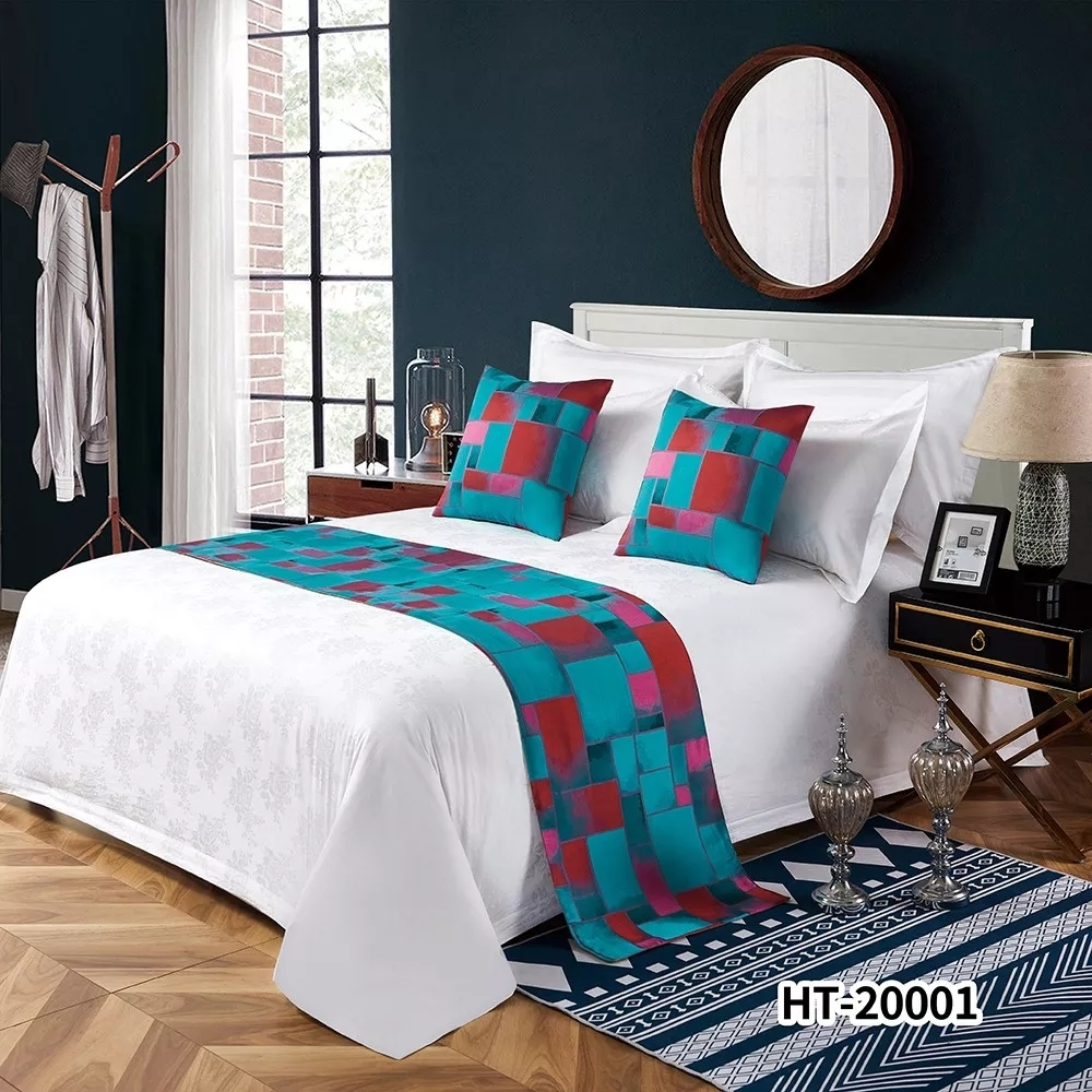 Corredor de cama y funda de cojín decorativos de hotel personalizado de fábrica al por mayor 1