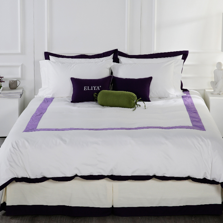 China Factory Designer Luxury Bedding Set Color Border Duvet Case Pillow Case Set 7
