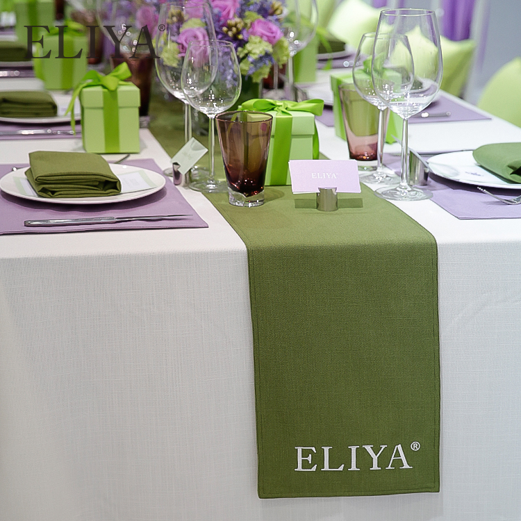 ELIYA Polyester Material Table Runner with Embroidery Logo 9
