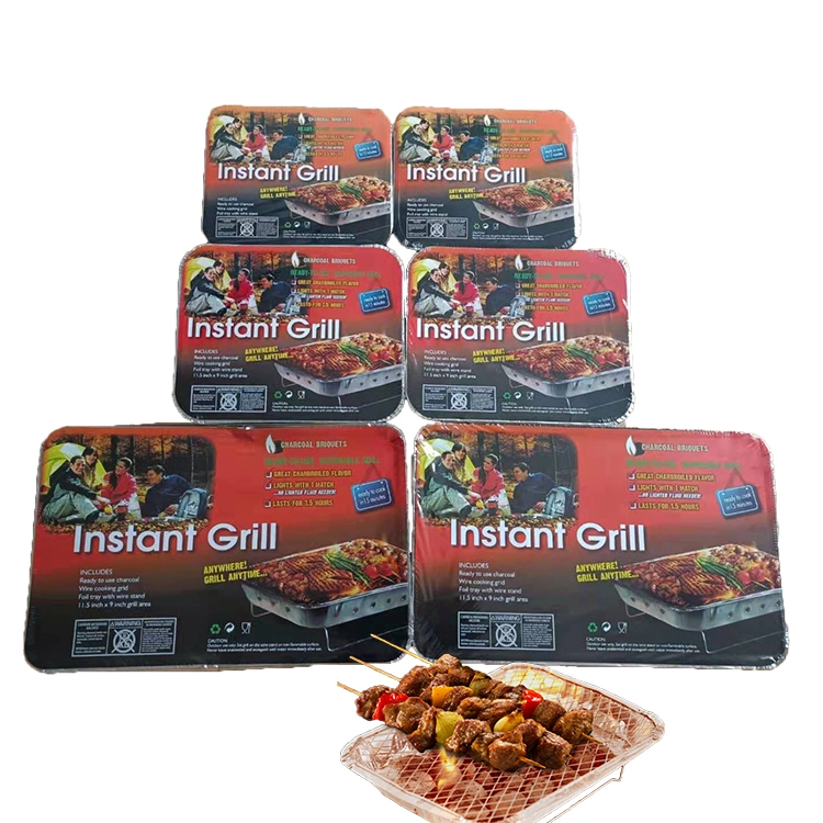 Factory direct sell camping portable instant disposable bbq grill 500g charcoal 1