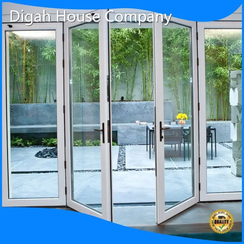 Hot Patterned Glass Custom Aluminium Frame French Swing Doors Patterned Glass Digah Company Brand 1