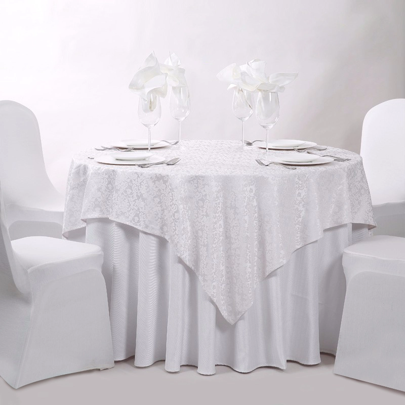 Free Sample Round White Polyester Cotton Banquet Wedding  Linen Hotel Table Cloth Tablecloth For Hotels 1