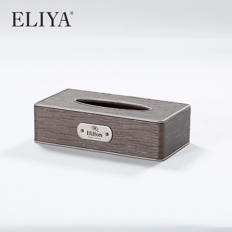 Customized Wholesale Hotel luxury Leather Wooden Printed Tissue Box in Guangzhou 1