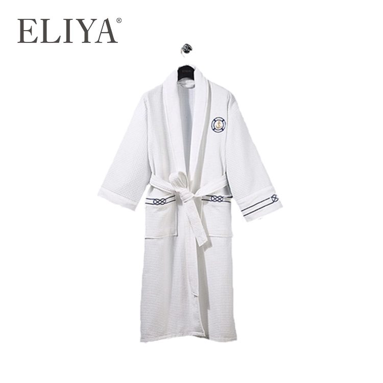 Customized Embroidery Logo Medium Size Fluffy Terry Woven Bathrobe Gift Set 1