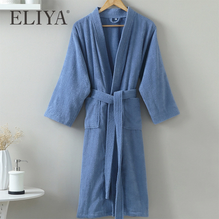 Hot Sale Hotel White Bathrobe 100% Cotton Quick-drying Long Bathrobes 1