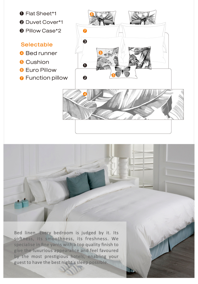 Luxury 100% Cotton Sateen Bed Sheet King Size Hotel White Bedding Set 10