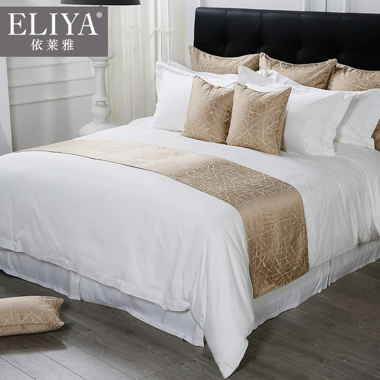 Customized colors hotel cotton polyester flat bed sheet white linen,linen sheets cotton polyester kit for hotel 1