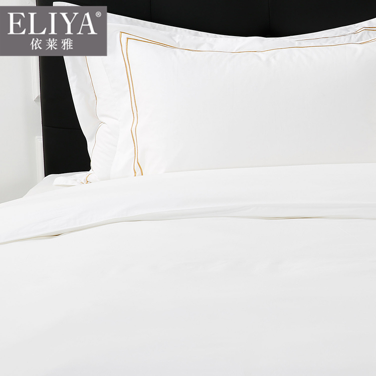 Yarn Dyed Cotton 300tc 5 Star Hotel Bedding Set Low MOQ, Bedding Hotel Design 5 star 1