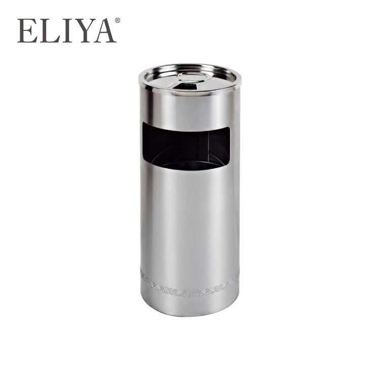 Luxury Hotel Dustbin Lobby Stainless Steel Tall Ashtray Trash Can 1