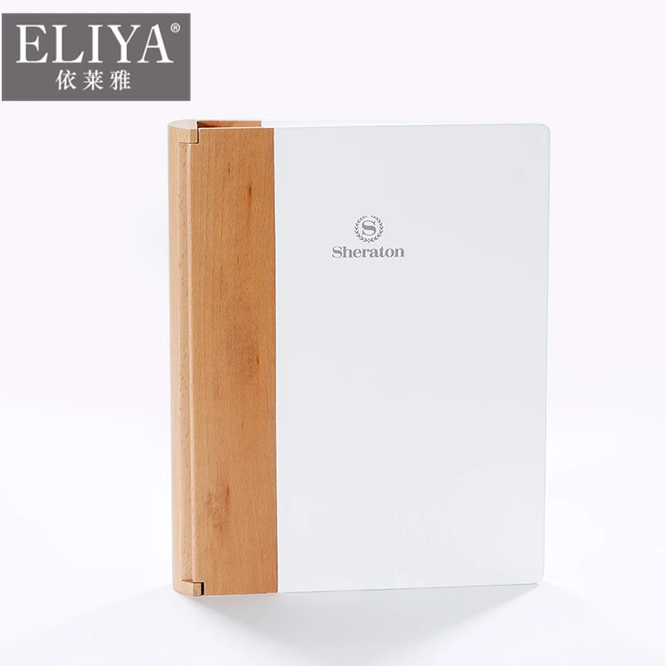 Menu en cuir de nourriture d'hôtel blanc ELIYA dossier livre 1