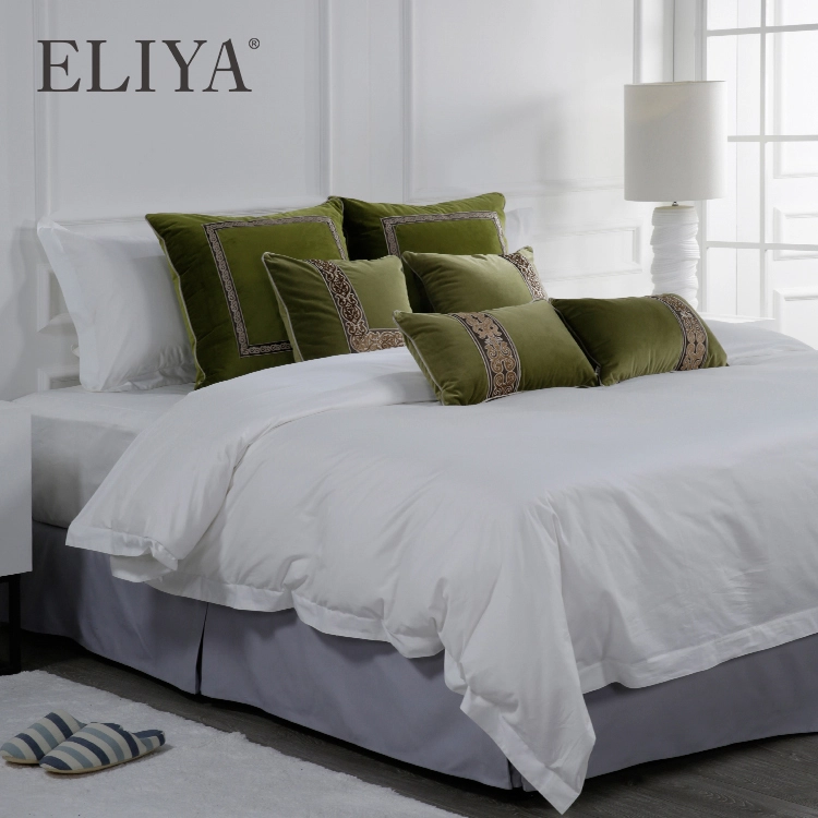 Eliya White Luxury Fitted King Size  Bedding Set White Plain Bed Sheets 1