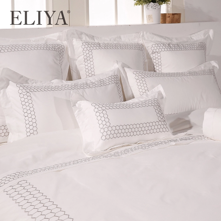 Cheap 100 Cotton Queen Embroidered  Luxury Sets Bed_Sheets_Wholesale 1