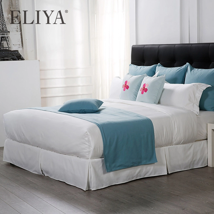 King Size Bed Linen Cotton Textile Plain White Hotel Bedding Sheet 1