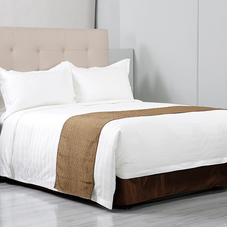 Hot Sale Decoration Queen Size Silk Design Flag Luxury Hotel Bed Runner 1