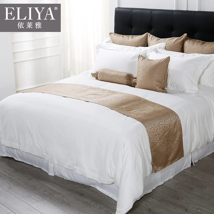 White Satin China Royal Hotel Cotton Bedsheets ,Bedsheets Cotton In China Hotel 1