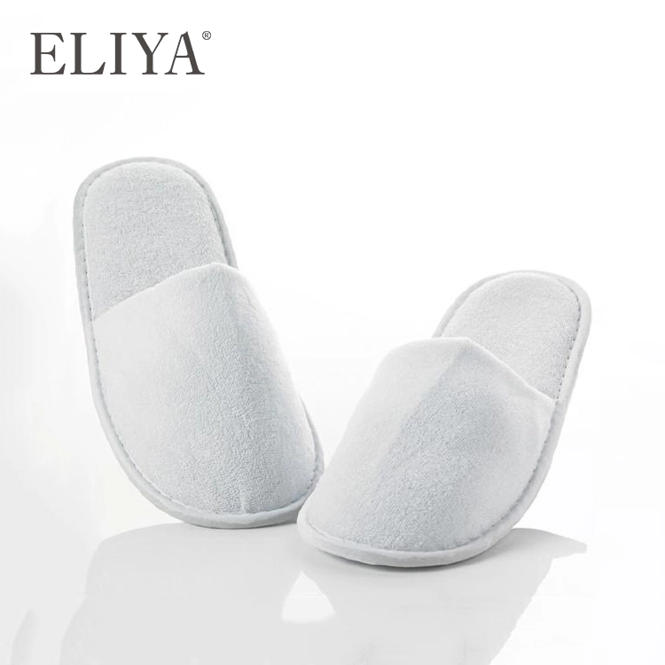 Luxury Spa Cotton Shoe 7Mm Eva Sole Non Slip White Hotel Slipper 1