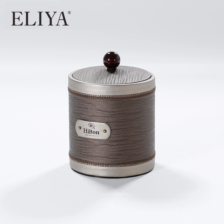 Hotel Modern Wholesale Custom Leather Wooden Stainless Steel Ice Bucket 1
