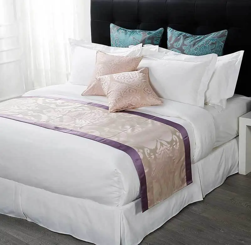 Wholesale Linen 100% Cotton White Bedspread Hotel Bed Sheet 1