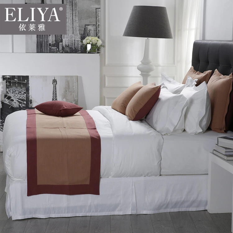 Comfortable best full size hotel bed linens sets 600tc,hotel linen 4pcs bed sheet 1000 thread count 1
