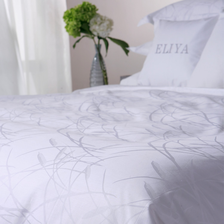 Free Sample Luxury Hotel Designs Satin Stripe 100 Cotton Bedding Sheet Set White 17