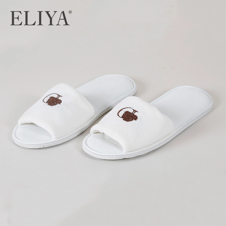 Zapatilla de tela Terry personalizada de alta calidad, zapatilla de habitación de huéspedes para hotel 1