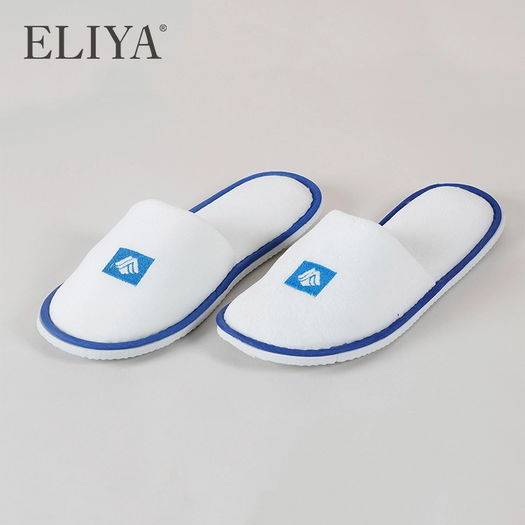 Customized Cheap Cotton Slipper Close Toe Spa Wholesale Slipper With EVA Sole 1