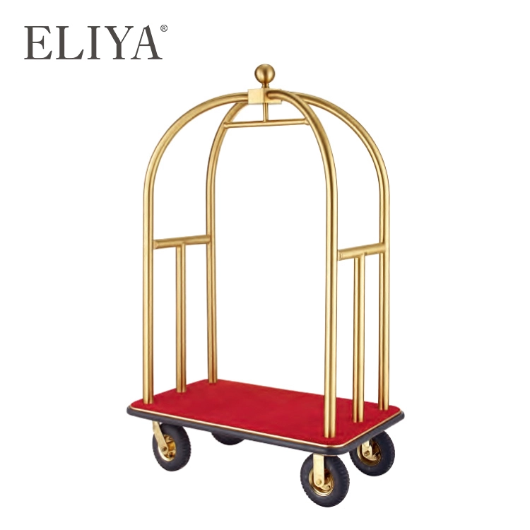 Hôtel chariot bagages Bellboy couleur or métal Hilton 1