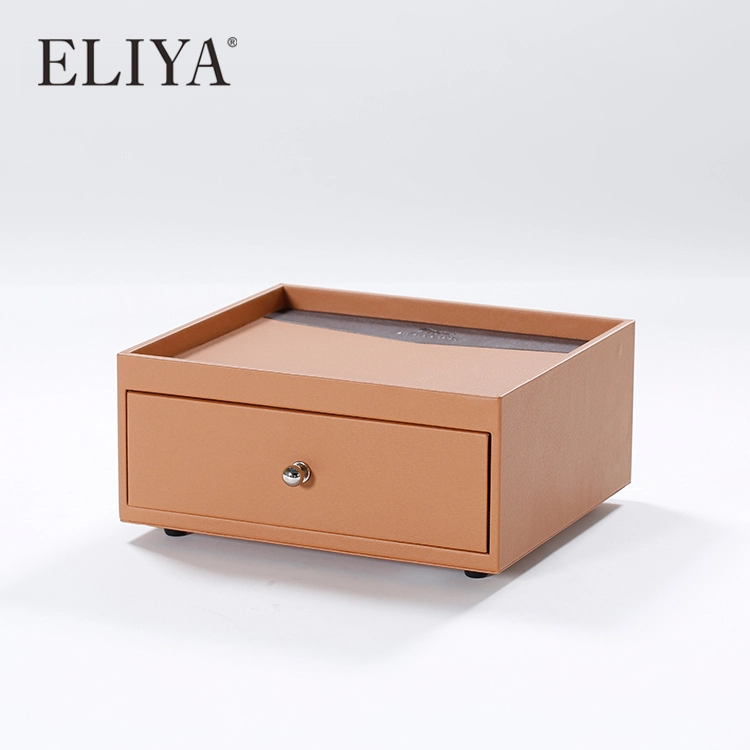 OEM  Wholesale Printed Leather Wood Jewelry Storage Organizer Case Box for Hotel 1