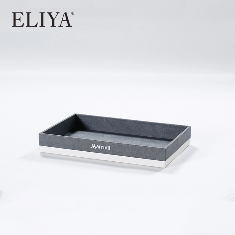 OEM  Wholesale Printed Leather Wood Serving Tray Set for Hotel 1