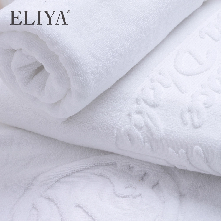Custom Logo 32S Jacquard Foot Plain White Hotel Bath Tub Mat 1