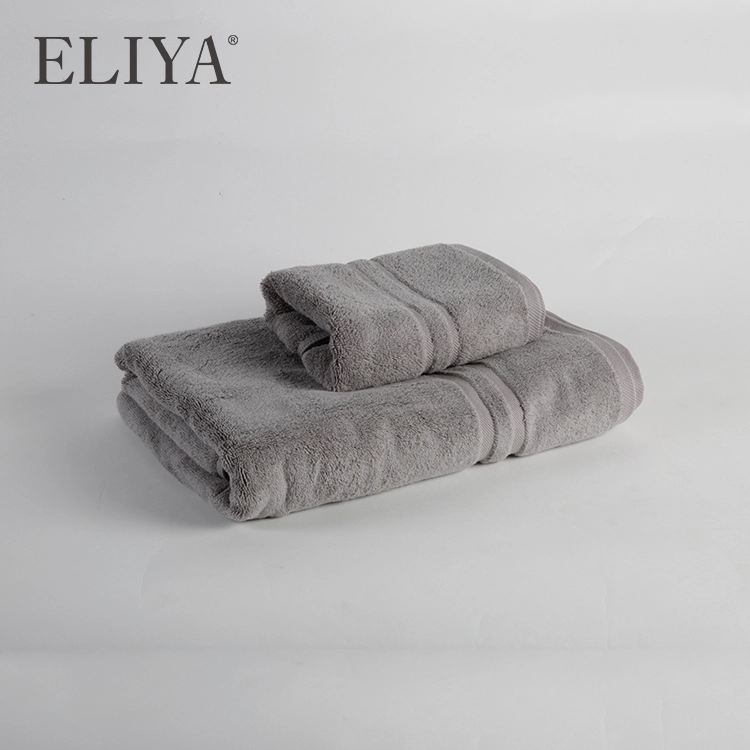 Hilton 100% Cotton Towel Set Hotel Quality Gray Color Bath Towel 1